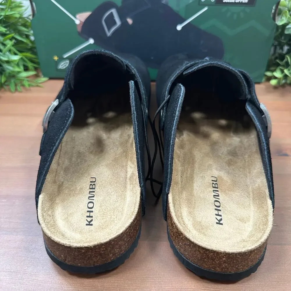 Khombu Men's Damian Black Suede Mules Size‎ 12